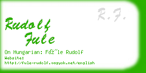 rudolf fule business card